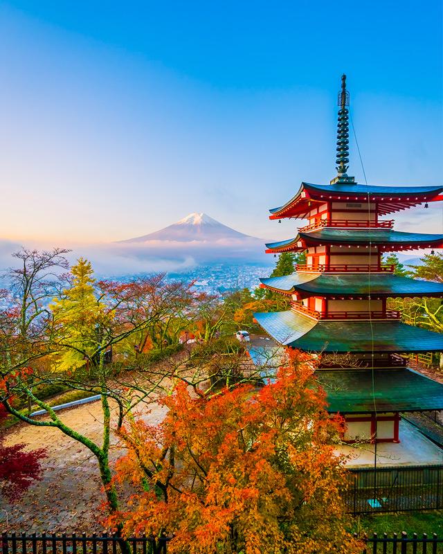 temple in autumn