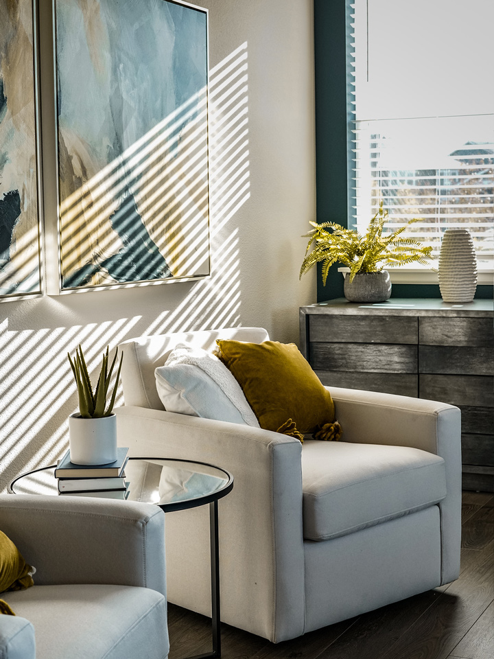 sofa with windows