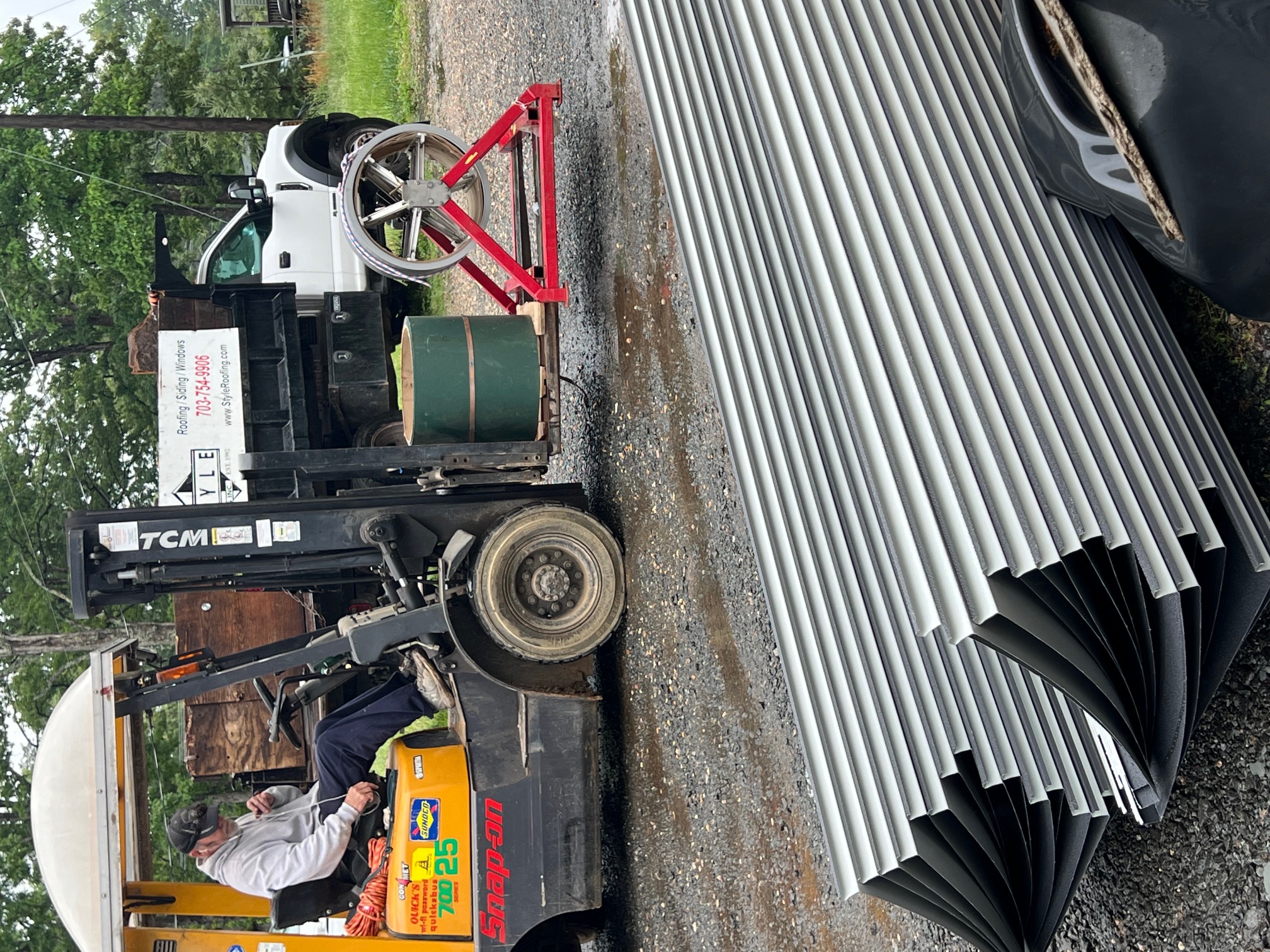 cut and drop standing seam roof panels ready for installation