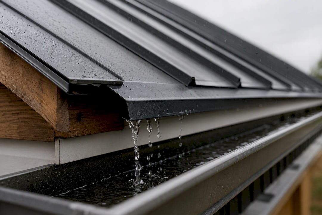 Drip edge directing runoff into gutter