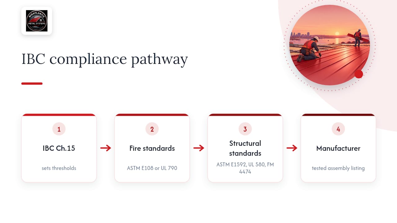 IBC pathways to metal roofing test standards