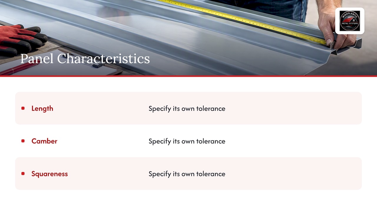 Three separate panel tolerance characteristics