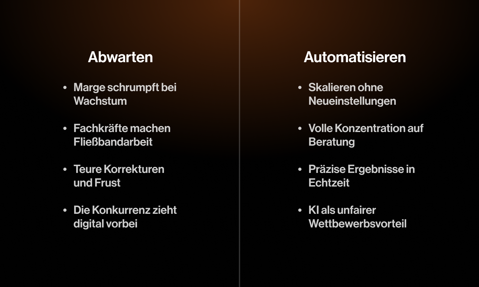 Abwarten vs Automatisieren Tabelle