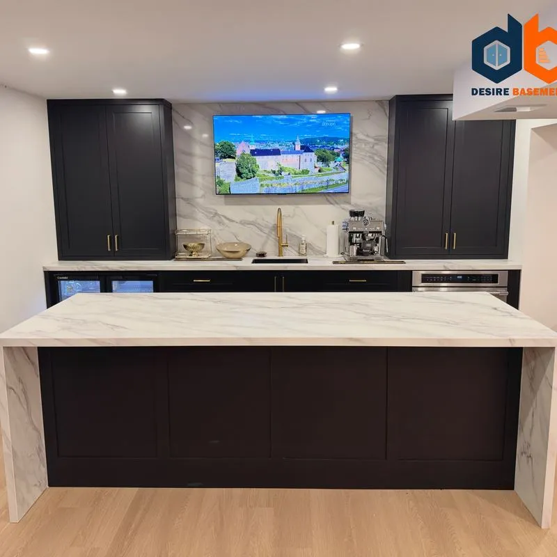 Finished basement renovation project by Desire Basements in the Greater Toronto Area