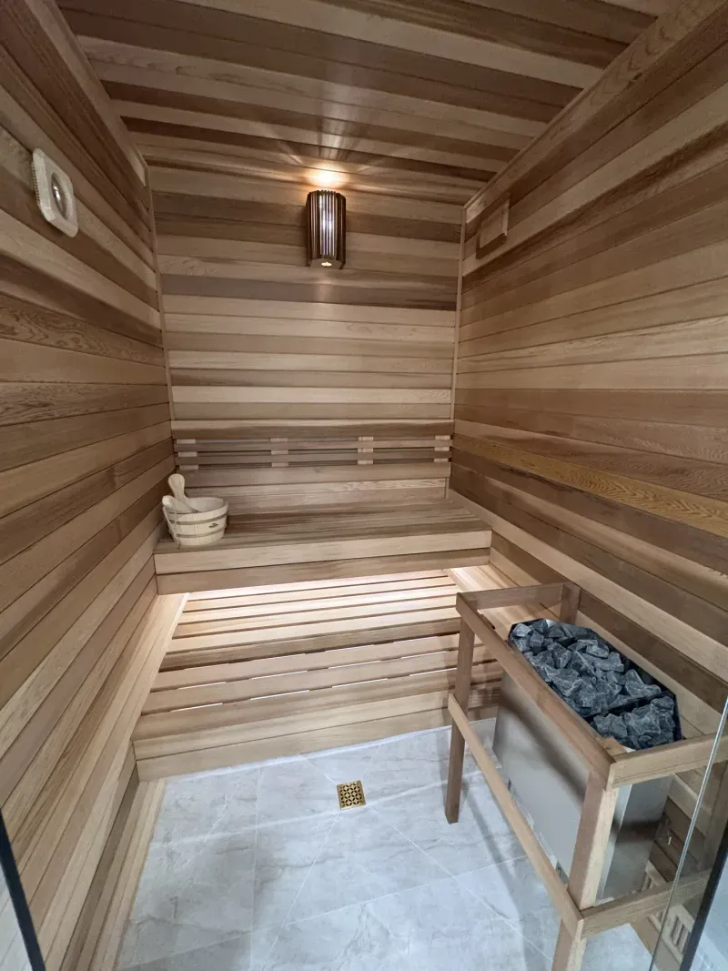 basement cedar sauna interior