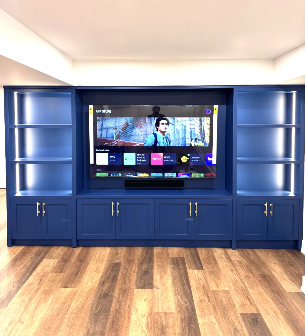 Finished basement renovation project by Desire Basements in Greater Toronto Area