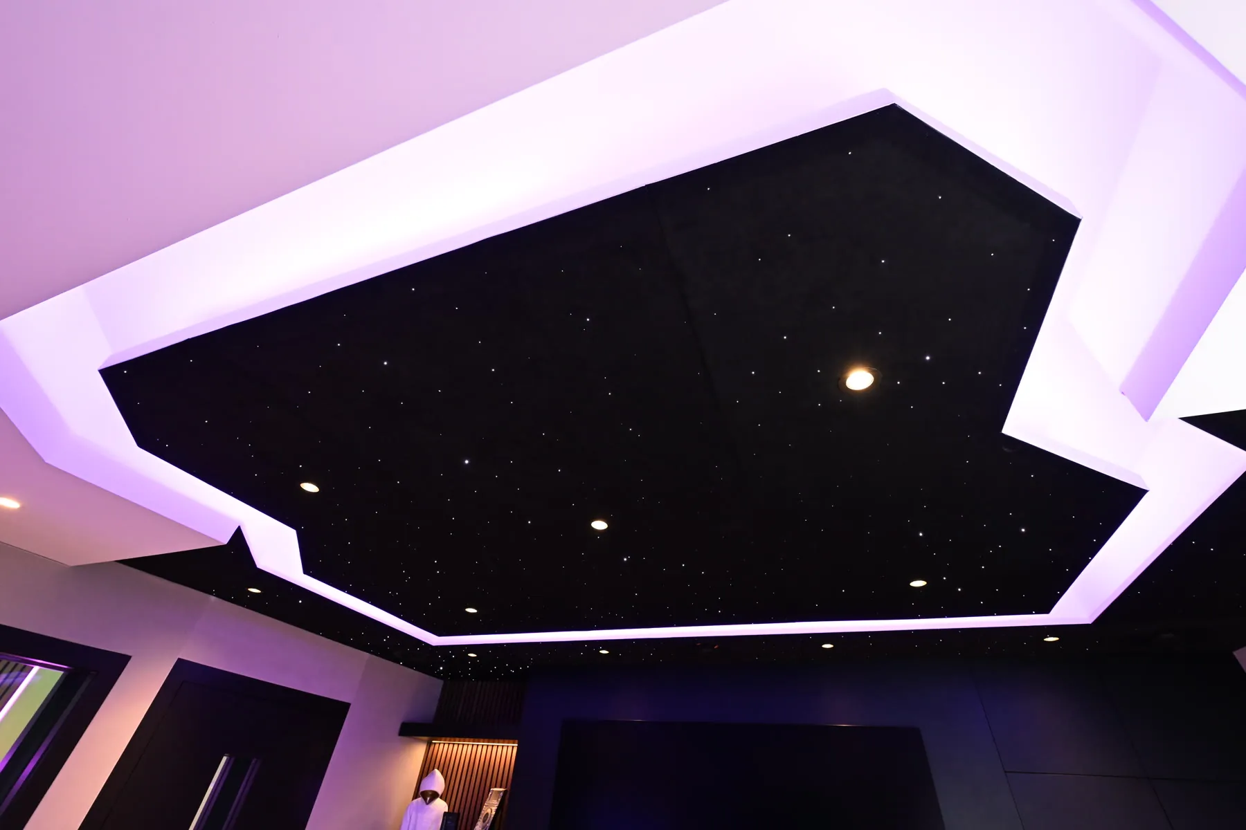 Angular fibre-optic star ceiling at Sickick Studio, Toronto
