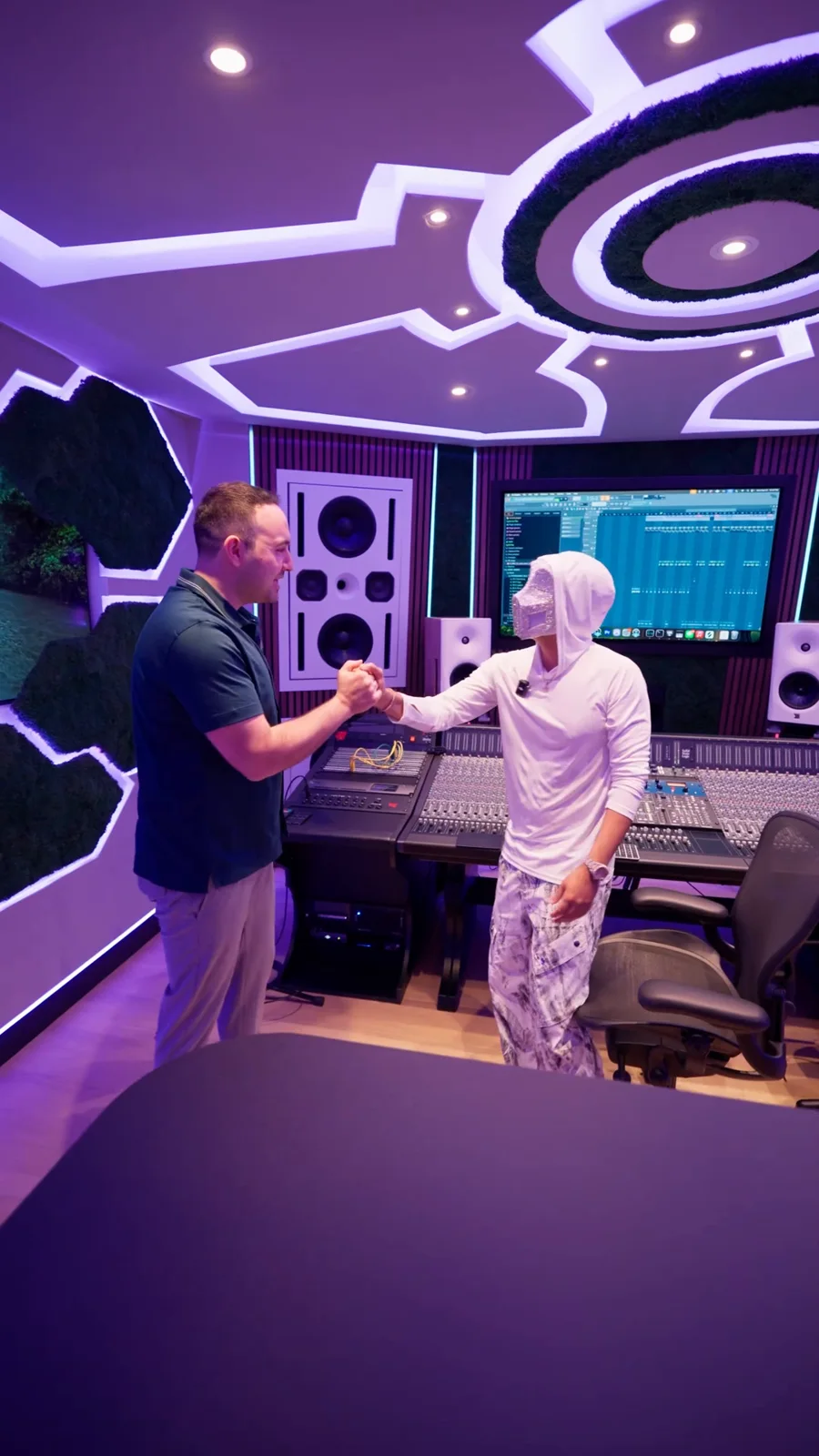 Kam Oveisy and Sickick in the finished Sickick Studio