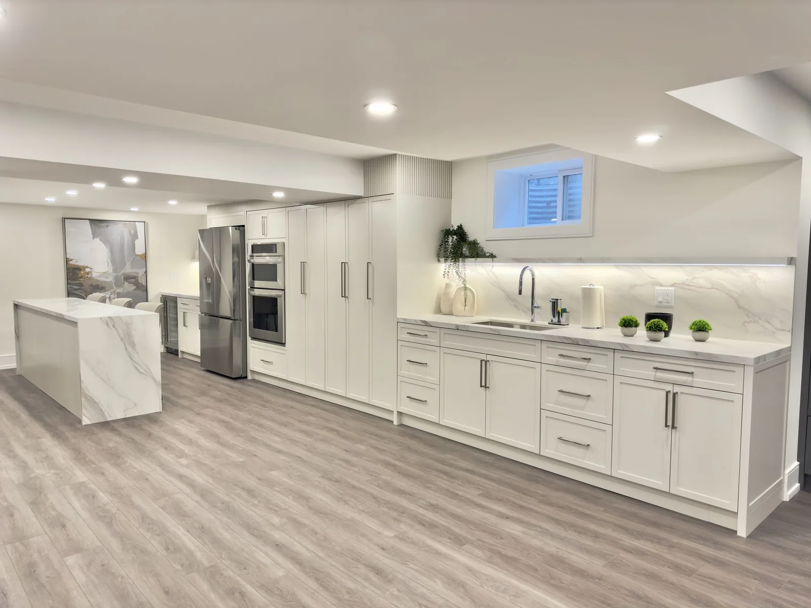 Custom kitchen with island, whole-home renovation in the GTA