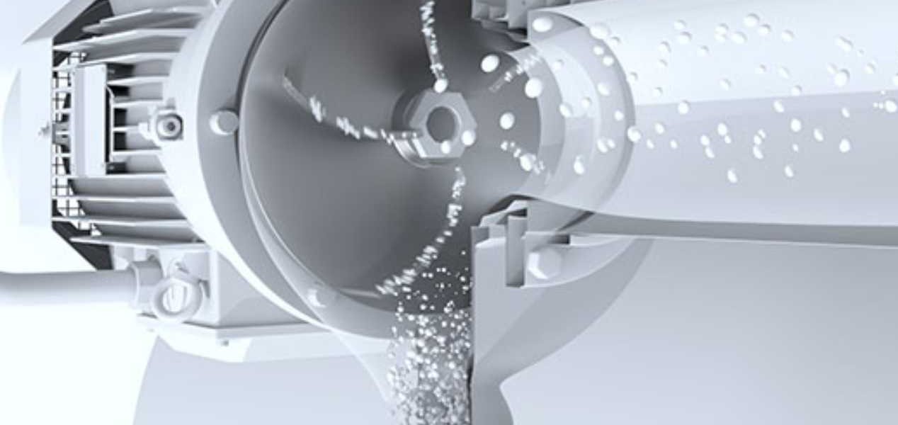 Example of cavitation appearing in a discharge pipe