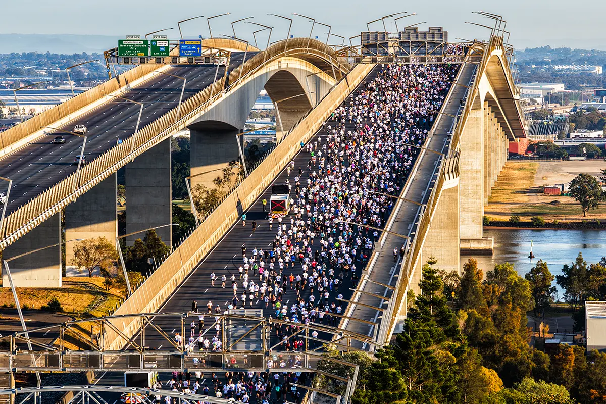 Runners at the Bridge to Brisbane fun run
