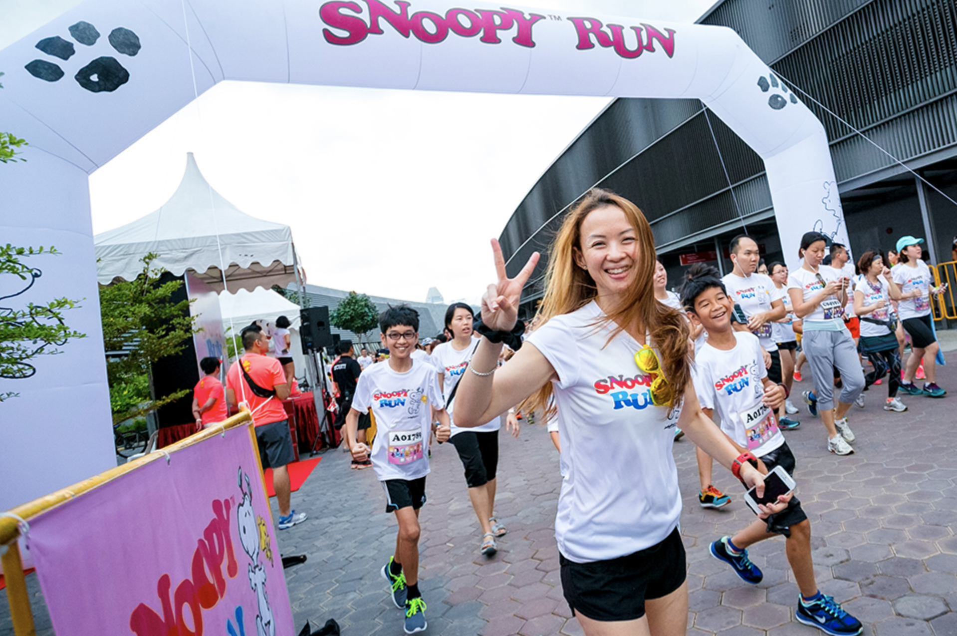 A woman running at the Snoopy Run