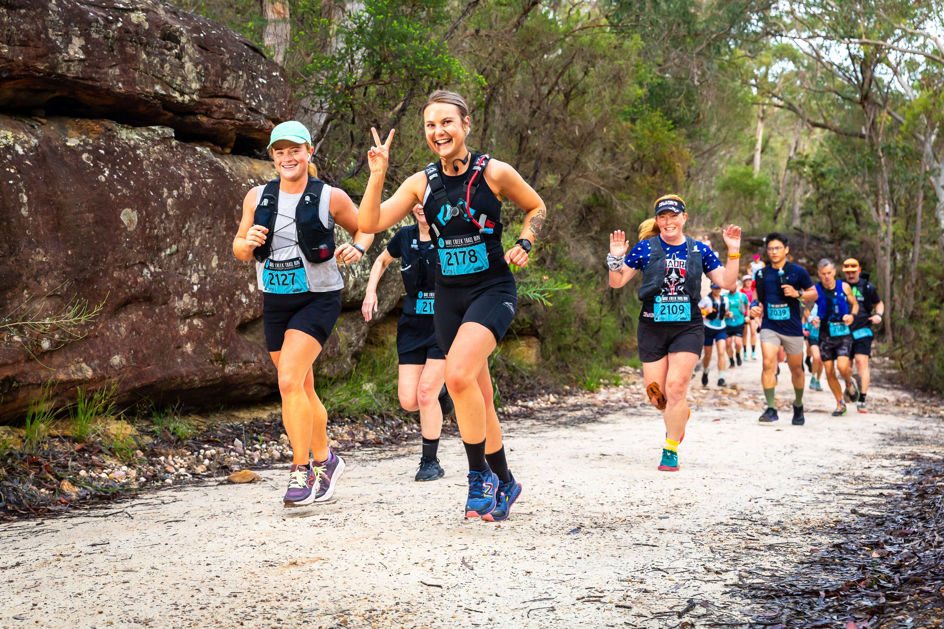 Trail runners at the Bare Creek Trail Run in St Ives