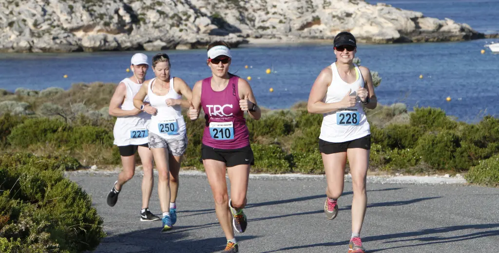 Runners on Rottnest Island at the Wadjemup Rottnest Running Festival