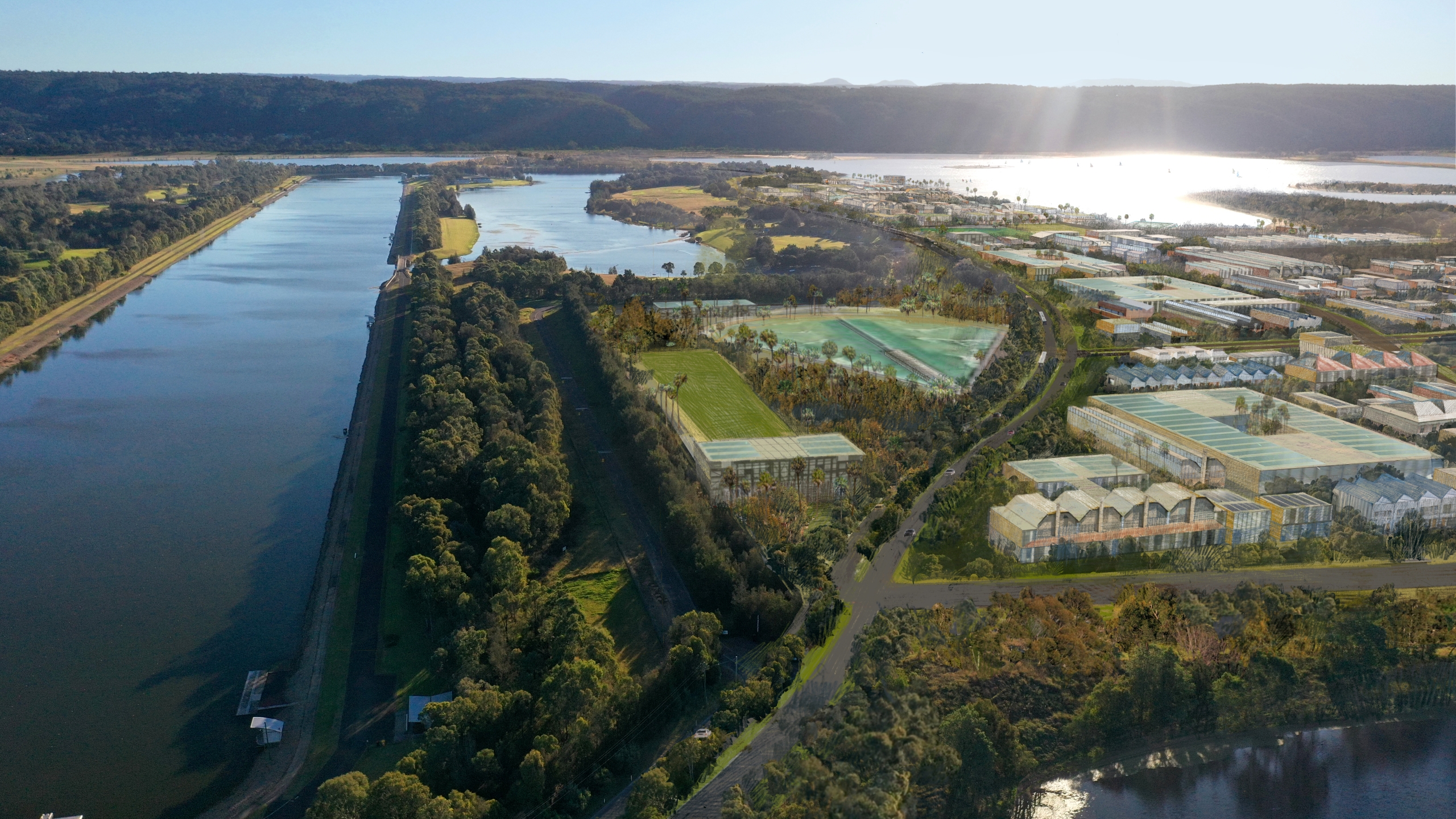 The lakes course used by the Western Sydney Lakes Marathon at Penrith