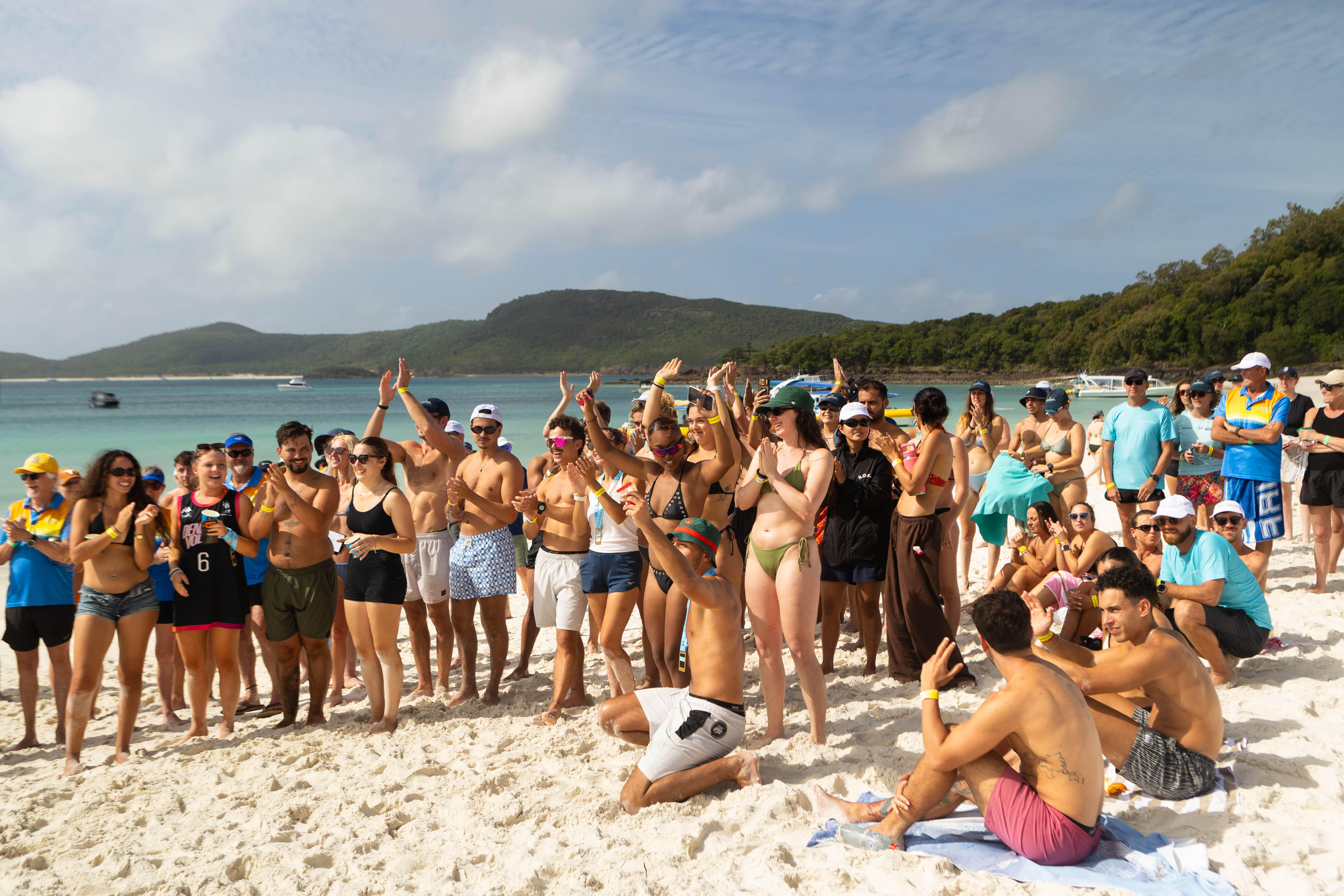 Competitors on the sand at the Great Whitehaven Beach Run
