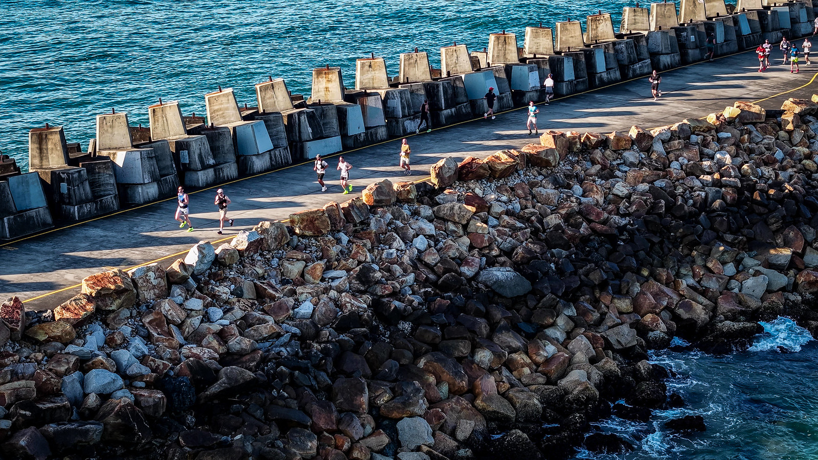 Aerial view of the Coffs Harbour Running Festival course