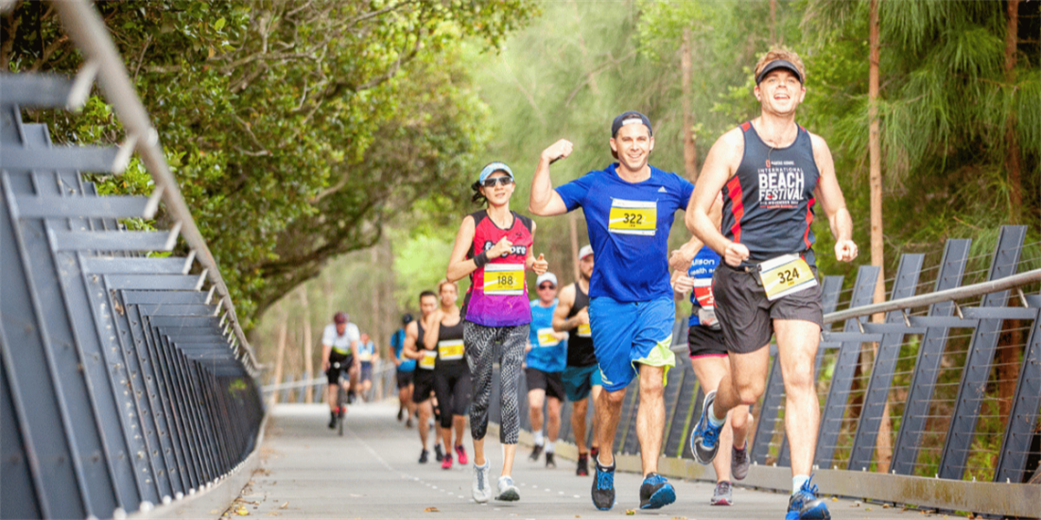 The Three Bridges Run course beside the Parramatta River