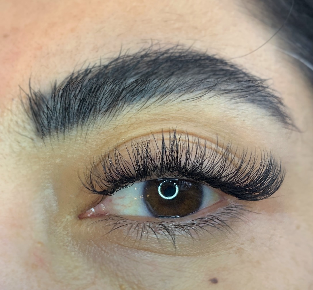 Volume lash extensions with lightweight fans for soft, fluffy fullness.