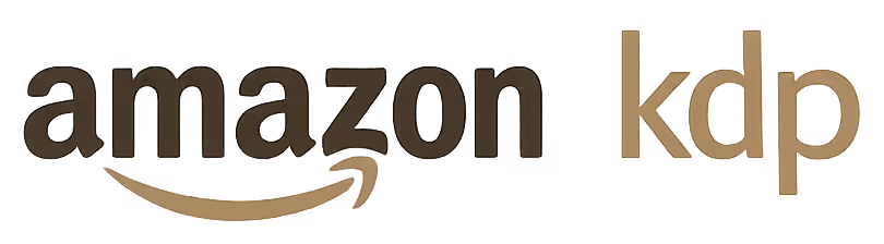 Amazon KDP text logo with arrow underline beneath 'amazon'.