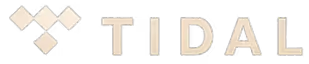 TIDAL logo with black and gold diamond shapes on the left.