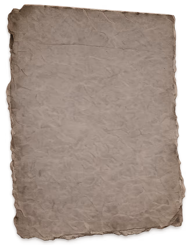 Two overlapping aged, wrinkled, blank parchment papers with rough edges on a black background.