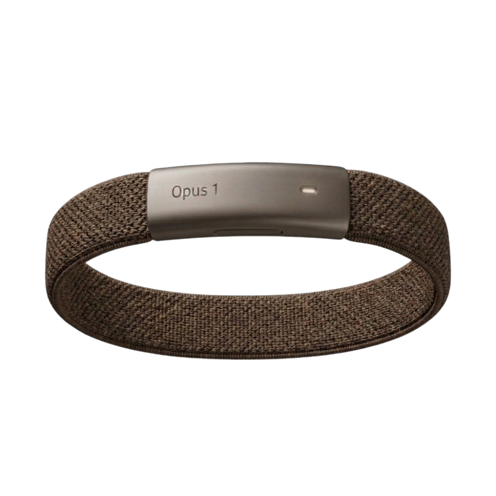 Bracelet Nagome en maille textile grise