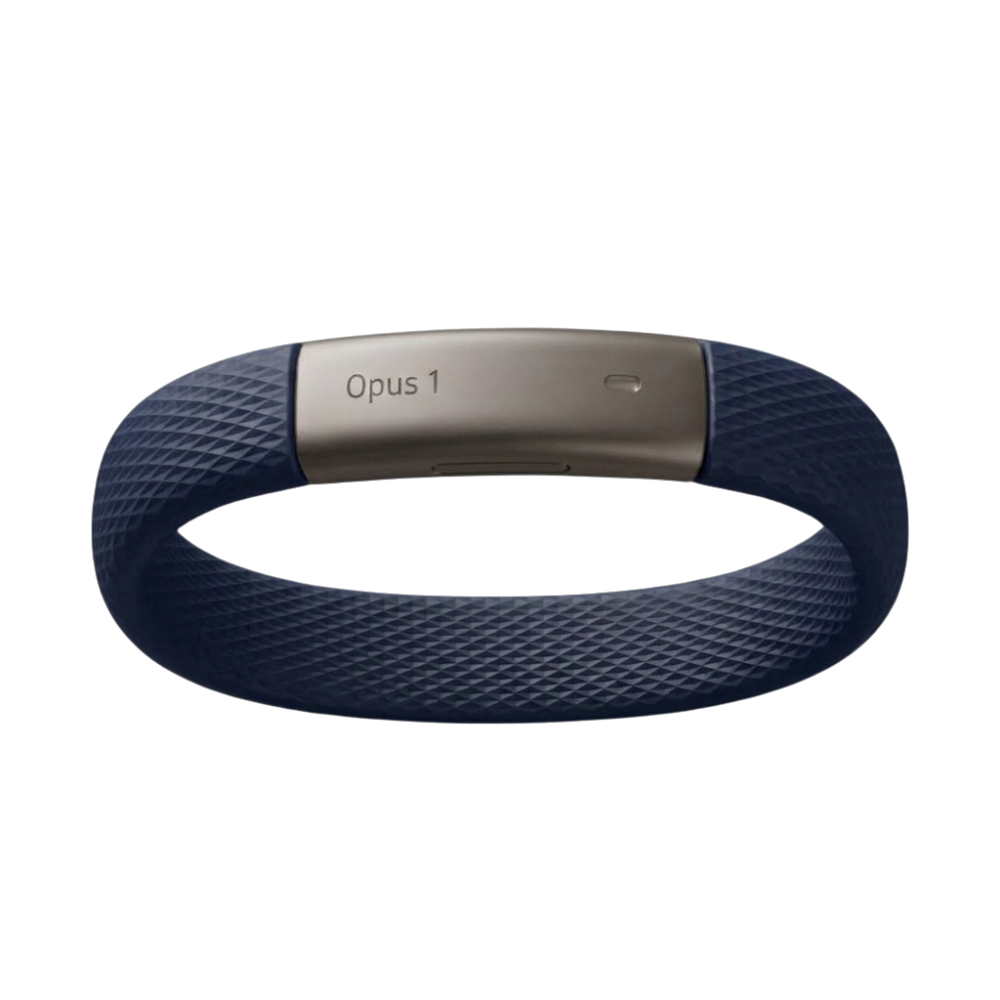 Nagome Opus 1 bracelet with midnight blue textile strap and brushed module