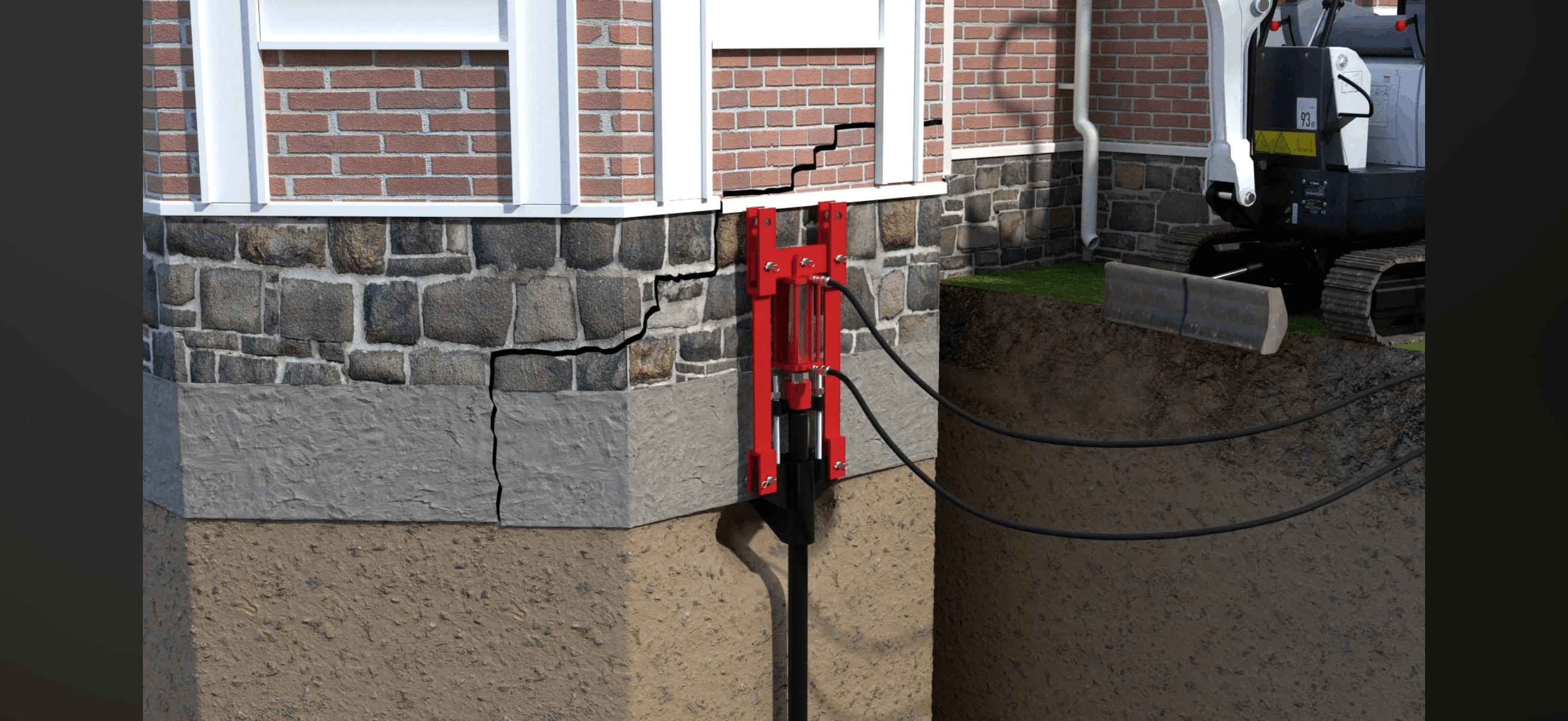 Foundation repair — helical piles, push piers, crack repair, and bowing wall reinforcement