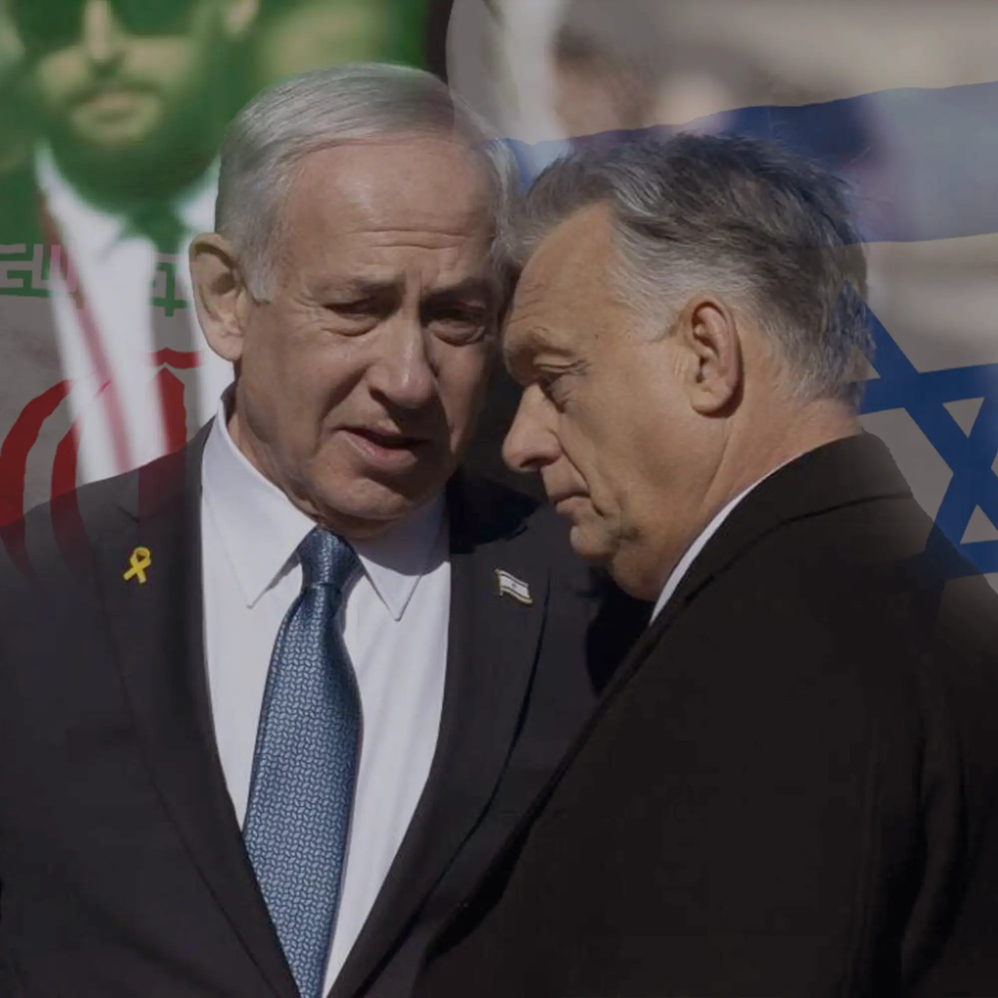 "Israeli Prime Minister Netanyahu in a tense conversation, with Iran and Israel flags in the background—symbolizing rising geopolitical tensions affecting regional economic ties."