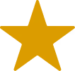 A solid gold five-pointed star icon on a white background.