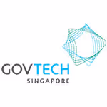 GovTech Singapore logo with blue geometric shape to the right of the text.