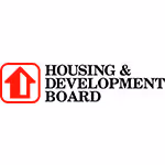 Logo of Housing and Development Board with a red upward arrow inside a red-bordered square.