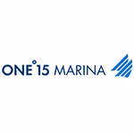 ONE15 Marina logo with stylized blue sail graphic.