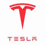 Tesla electric vehicle company logo with red stylized T design.