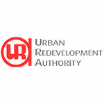 Urban Redevelopment Authority logo with circular UR initials in red and authority name in black text.