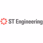 ST Engineering logo with a red geometric star-like symbol and gray text.