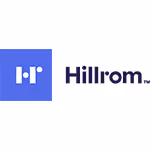 Hillrom company logo with stylized H icon inside a blue square.