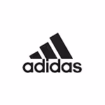 Adidas brand logo with three diagonal stripes above the word adidas.