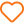 Orange heart icon with a small arrow pointing upward on the right side.
