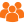 Orange icon depicting a person holding a magnifying glass over their chest.