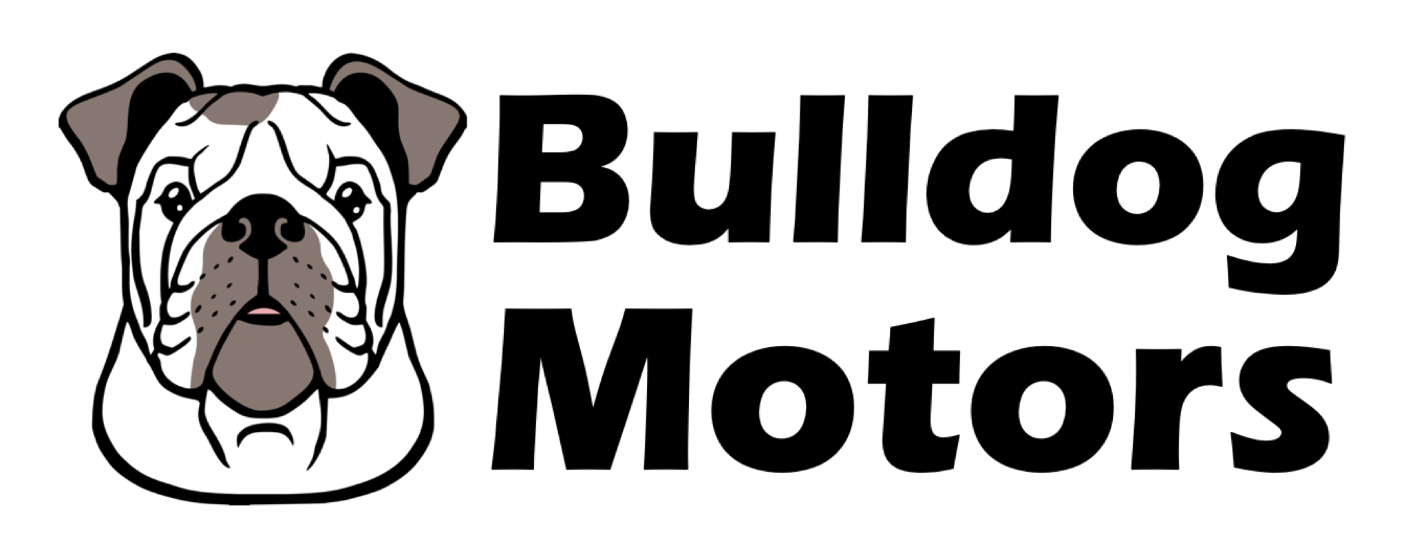 Logo featuring a bulldog head illustration next to bold text reading Bulldog Motors.