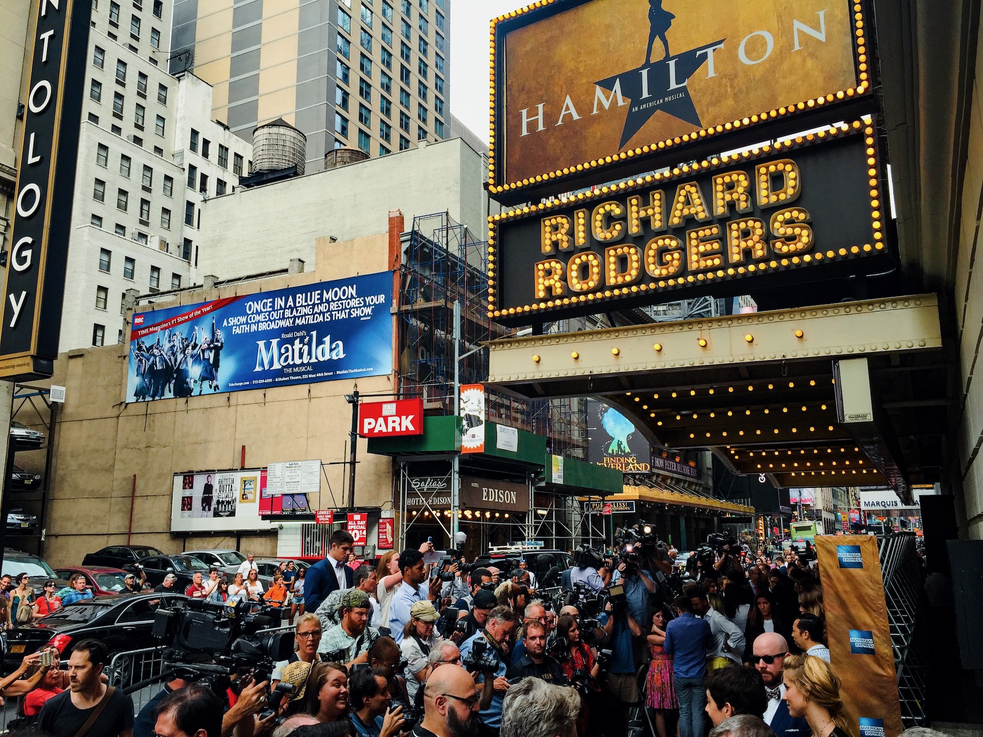 Hamilton marquee, Broadway