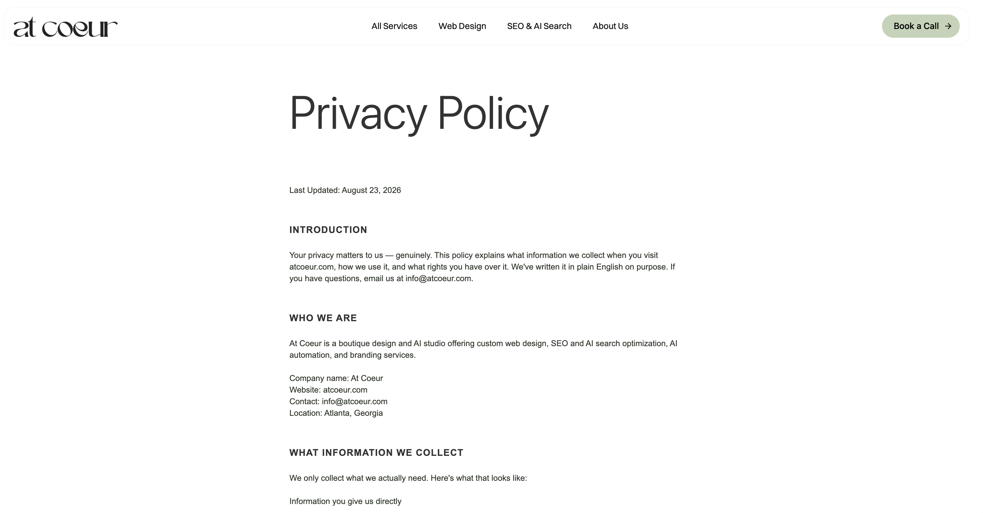 Legal pages included free