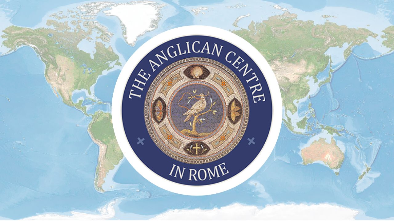 The Anglican Centre in Rome logo over a world map for the Shared Stories YouTube playlist.