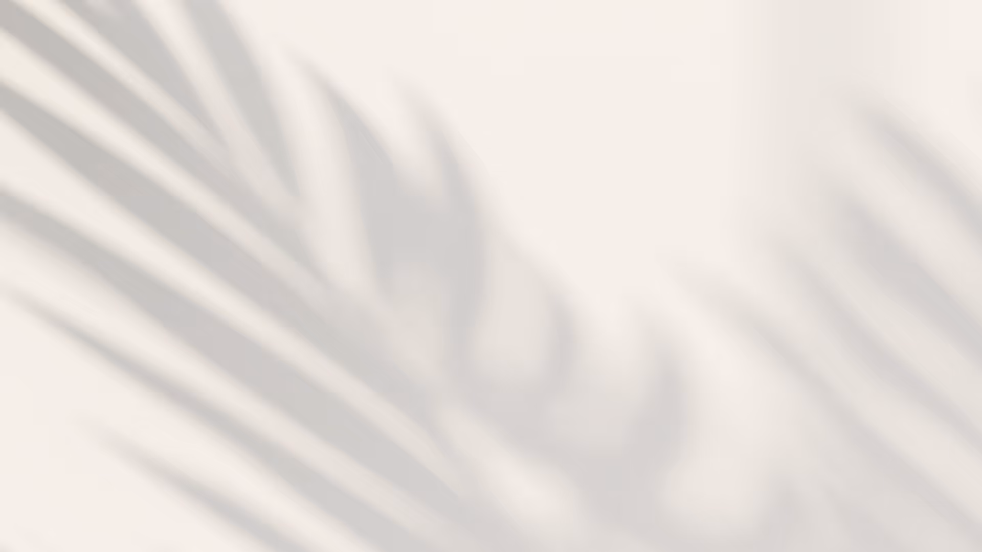 Soft shadow of palm leaves cast on a light beige surface.