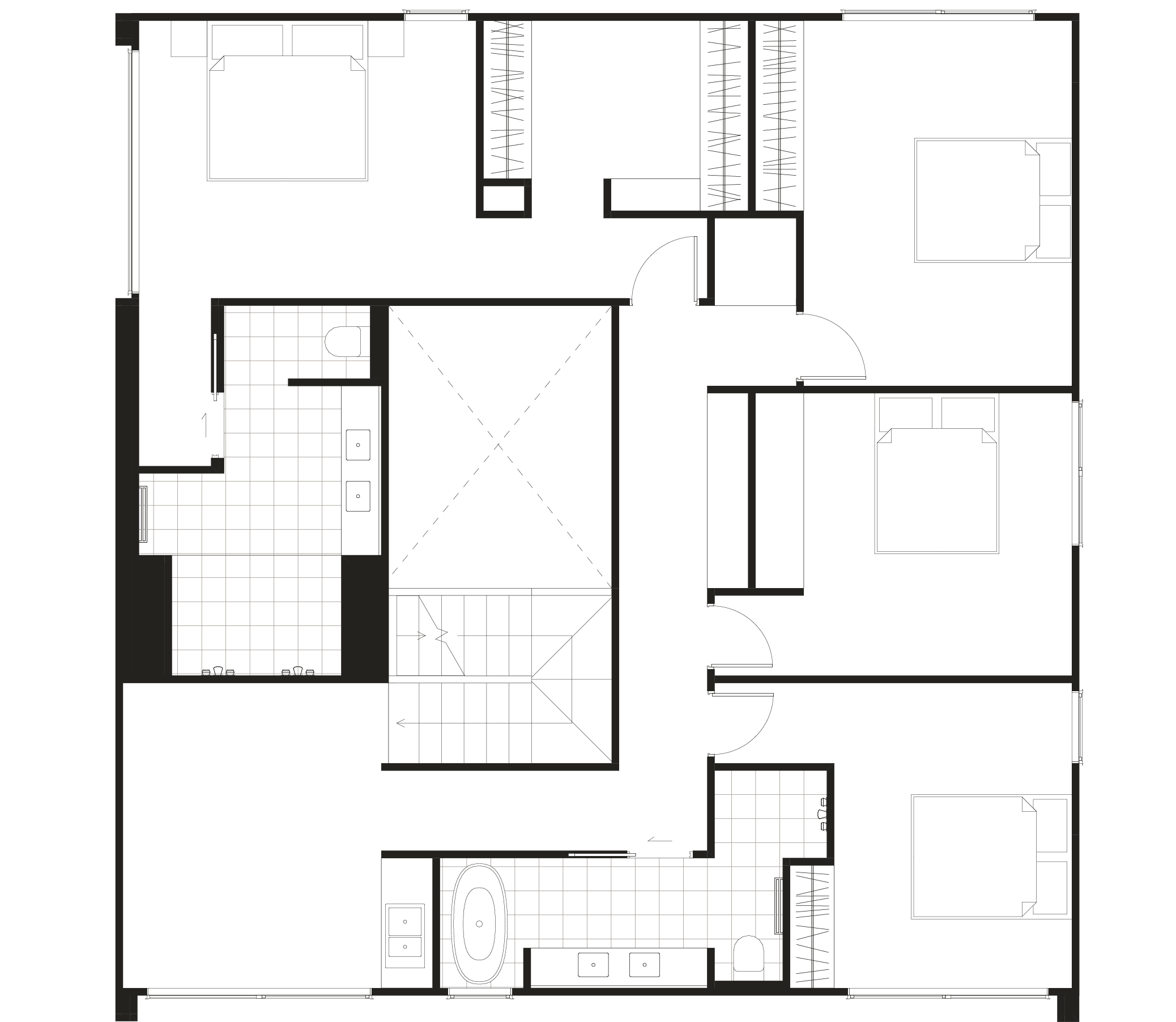 Lot 1 level 1 floor plan with 4 bedrooms and 3.5 bathrooms