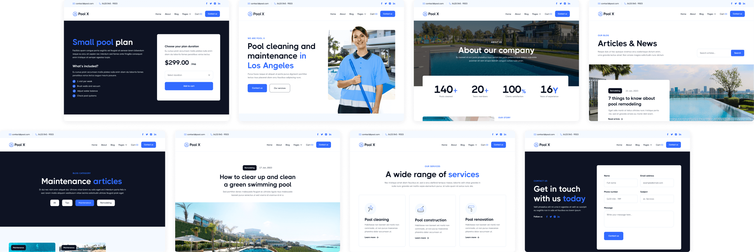 Pool X - Buy Now On Webflow Banner - Pool Service Webflow Template