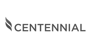 Centennial company logo with brand mark and text 'CENTENNIAL'