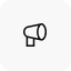 Simple black outline icon of a megaphone facing right with sound lines indicating volume or announcement.